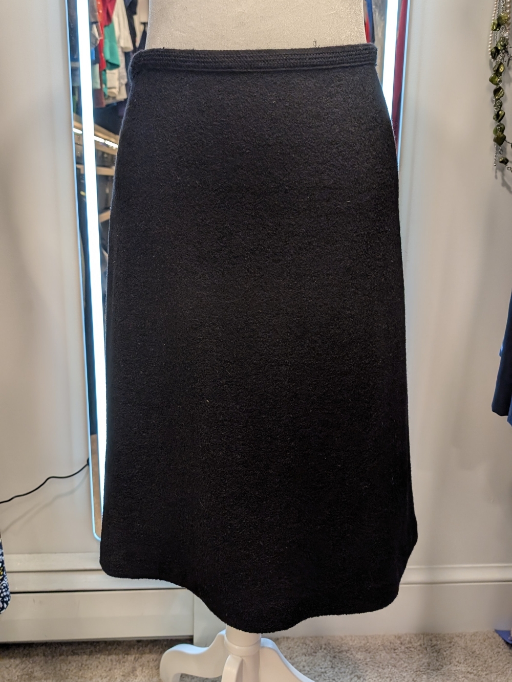 Banana Republic Black A-Line Wool Blend Skirt